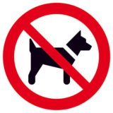Verbotsschild "Hunde nicht erlaubt"